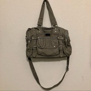Scarleton grey slouchy pleather satchel crossbody bag